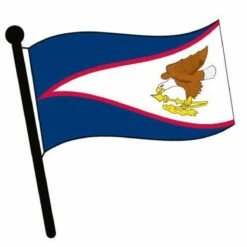 American Samoa Waving Flag Clip Art - Downloadable Image