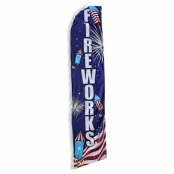 Fireworks Swooper Flag - USA - 11.5ft X 2.5ft
