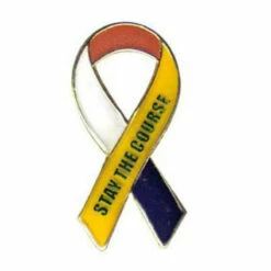 Support Our Troops-Stay The Course-Ribbon Pin - 1" X 1/2"