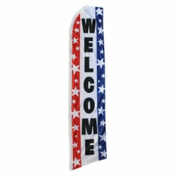 Welcome Swooper Flag - Patriotic Stars - 11.5ft X 2.5ft