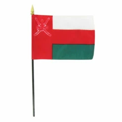 Oman 4" X 6" Stick Flag