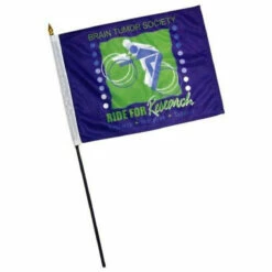 Custom 12in X 18in Thermal Printed Stick Flags