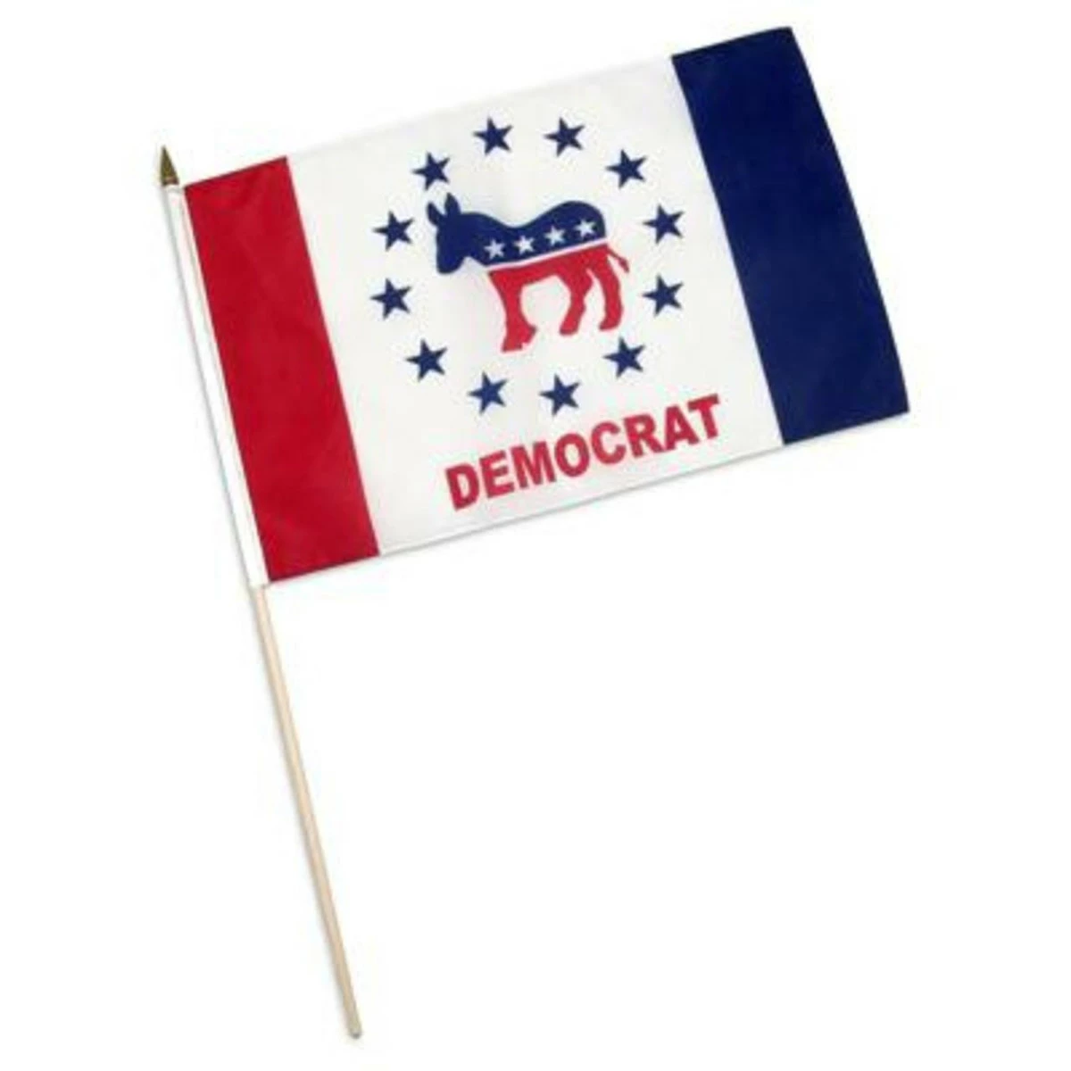 Democratic Party Design 2 - 12 X 18 Inch Hand Flag