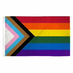 Progress Pride Rainbow Flag 3ft X 5ft Printed Polyester