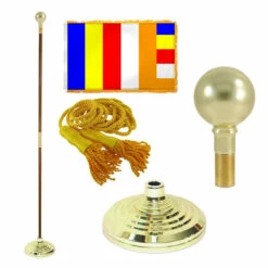 Super Tough 3ft X 5ft Buddhist Indoor Flagpole Kit