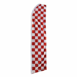 Red And White Checkered Swooper Flag - 11.5ft X 2.5ft