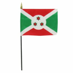 Burundi 4" X 6" Stick Flag