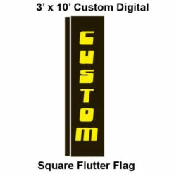 Custom Digital 3' X 10' Square Flutter Flag
