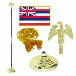 Super Tough Hawaii 4ft X 6ft Flag, Telescoping Flagpole, Base, And Optional Tassel