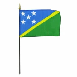 Solomon Islands 4" X 6" Stick Flag
