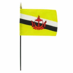 Brunei 4" X 6" Stick Flag