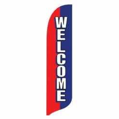Outdoor Advertising Blade Flag - Welcome - 2ft X 12ft