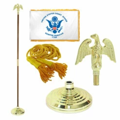 Super Tough Coast Guard 4ft X 6ft Flag, Telescoping Flagpole, Base, And Optional Tassel