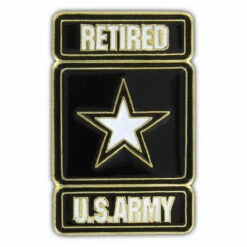 US Army Retired Lapel Pin - 1" X 5/8"