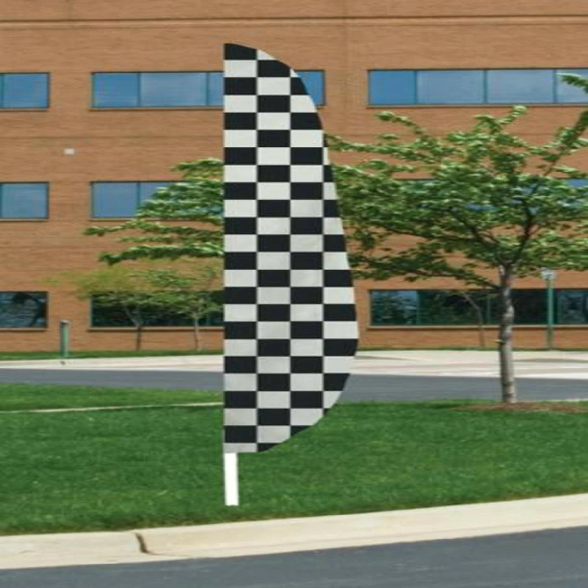 Feather Banner Flag - Checkered - 12ft X 26in
