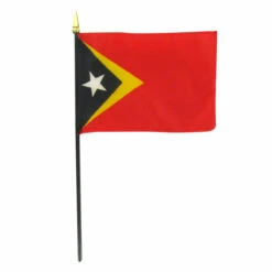East Timor 4" X 6" Stick Flag