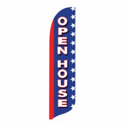 Outdoor Advertising Blade Flag - Open House - 2ft X 12ft