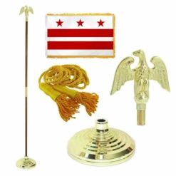 Super Tough D.C. 4ft X 6ft Flag, Telescoping Flagpole, Base, And Optional Tassel