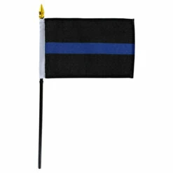 Thin Blue Line Flag 4x6in Stick Flag