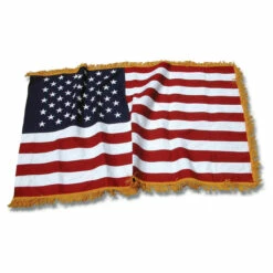 Indoor American 3' X 5' Nylon Flag With Pole Hem And Fringe
