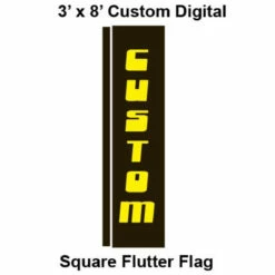 Custom Digital 3' X 8' Square Flutter Flag