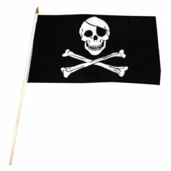 Pirate (Jolly Roger) Flag 12x18 Inch Stick Flag