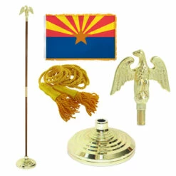 Super Tough Arizona 4ft X 6ft Flag, Telescoping Flagpole, Base, And Optional Tassel