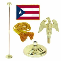 Super Tough Puerto Rico 3ft X 5ft Flag, Flagpole, Base, And Optional Tassel