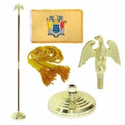 Super Tough New Jersey 3ft X 5ft Flag, Flagpole, Base, And Optional Tassel