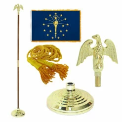 Super Tough Indiana 4ft X 6ft Flag, Telescoping Flagpole, Base, And Optional Tassel