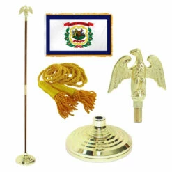 Super Tough West Virginia 4ft X 6ft Flag, Telescoping Flagpole, Base, And Optional Tassel