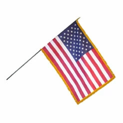 16in X 24in US Mounted Fringed Stick Flag