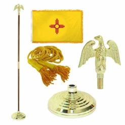 Super Tough New Mexico 3ft X 5ft Flag, Flagpole, Base, And Optional Tassel