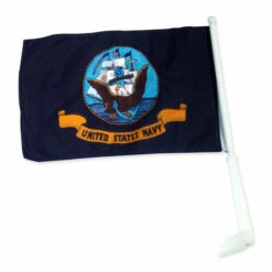 Navy Car Flag - 12in X 18in