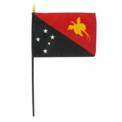 Papua New Guinea 4" X 6" Stick Flag