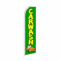 Car Wash Swooper Flag - Green - 11.5ft X 2.5ft