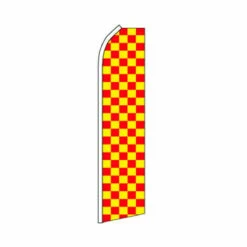 Red And Yellow Checkered Swooper Flag - 11.5ft X 2.5ft