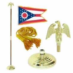 Super Tough Ohio 4ft X 6ft Flag, Telescoping Flagpole, Base, And Optional Tassel