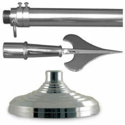 Super Tough Silver Indoor Flagpole Kit - 7ft Pole - Army Spear - No Flag