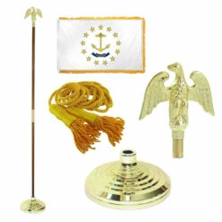 Super Tough Rhode Island 4ft X 6ft Flag, Telescoping Flagpole, Base, And Optional Tassel