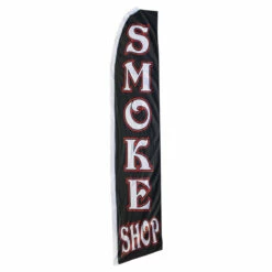 Smoke Shop Swooper Flag - Black - 11.5ft X 2.5ft