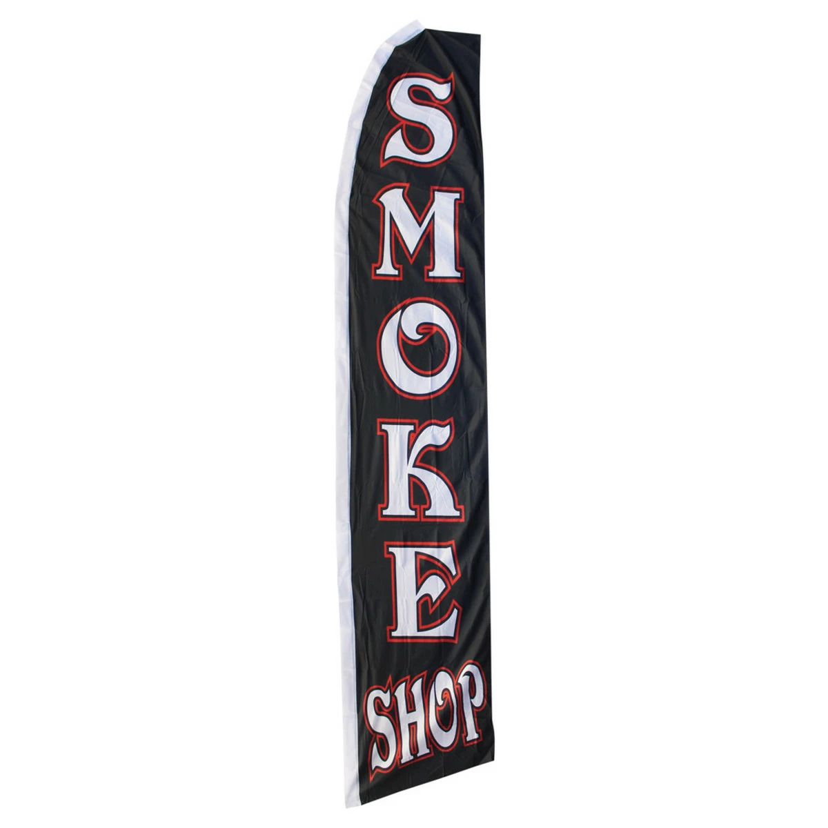 Smoke Shop Swooper Flag - Black - 11.5ft X 2.5ft