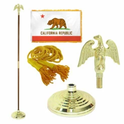 Super Tough California 4ft X 6ft Flag, Telescoping Flagpole, Base, And Optional Tassel