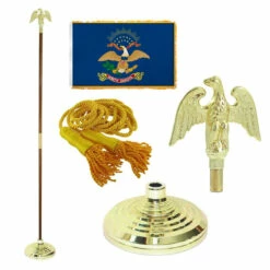 Super Tough North Dakota 4ft X 6ft Flag, Telescoping Flagpole, Base, And Optional Tassel