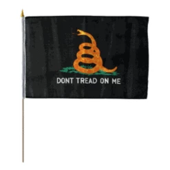12in X 18in Black Gadsden Stick Flag