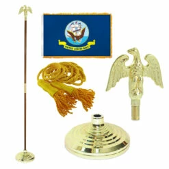Super Tough Navy 4ft X 6ft Flag, Telescoping Flagpole, Base, And Optional Tassel
