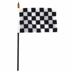 4in X 6in Checkered Stick Flag