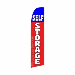 Self Storage Swooper Flag - Red & Blue - 11.5ft X 2.5ft