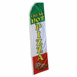 Fresh Hot Pizza Swooper Flag - 11.5ft X 2.5ft