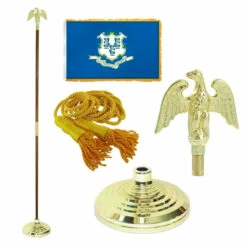 Super Tough Connecticut 4ft X 6ft Flag, Telescoping Flagpole, Base, And Optional Tassel